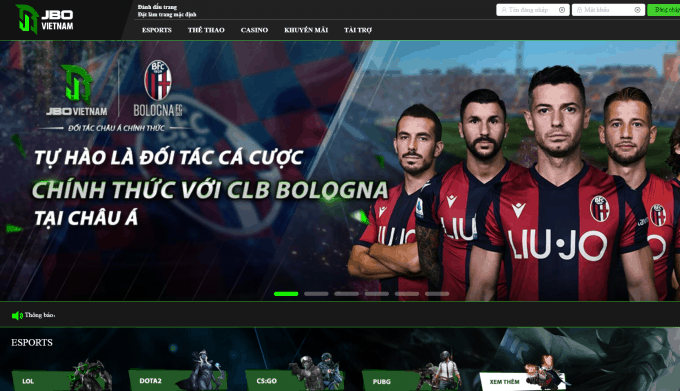 Nhà cái cá cược Esports JBO